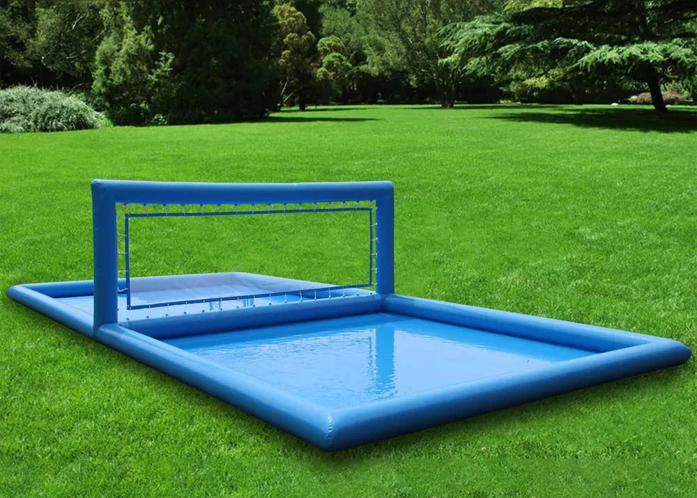 Cancha de voleibol inflable de 33 pies para juegos acuáticos al aire libre