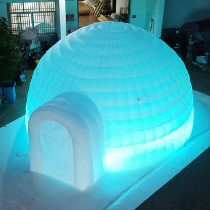 Carpa de domo inflable iglú de 20 pies con luces LED
