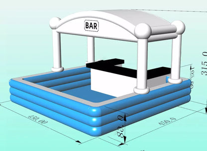 Bar de piscine gonflable portable de 15 x 15 pieds