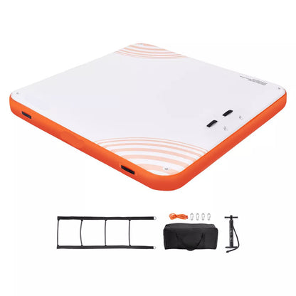 Plataforma flotante inflable de 10x10 pies con escalera