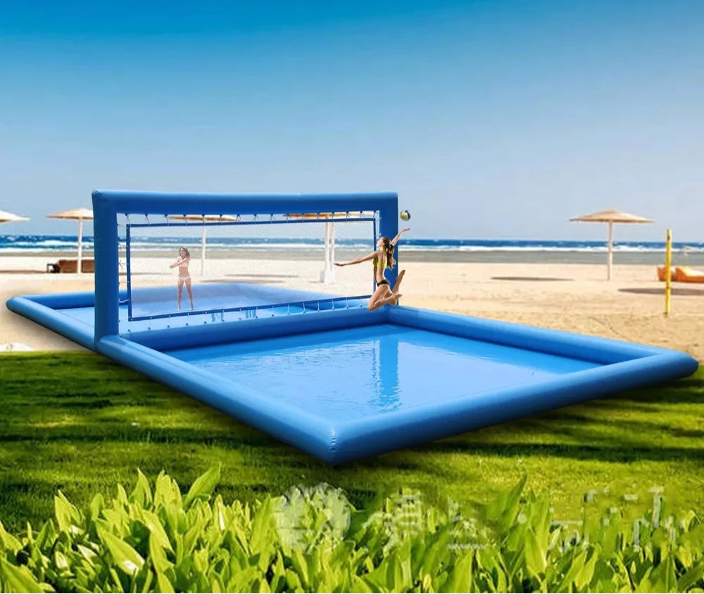 Cancha de voleibol inflable de 33 pies para juegos acuáticos al aire libre