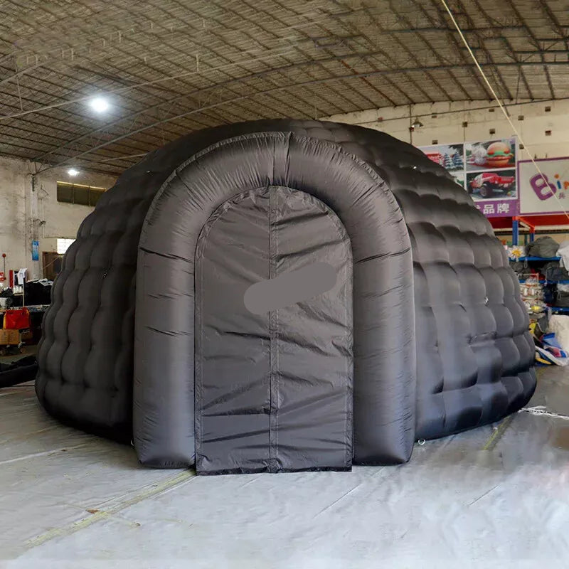 Tienda de Domo Inflable para Eventos – Igloo Negro con Soplador de Aire