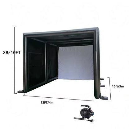 Inflatable Golf Simulator Enclosure for Indoor Outdoor Use