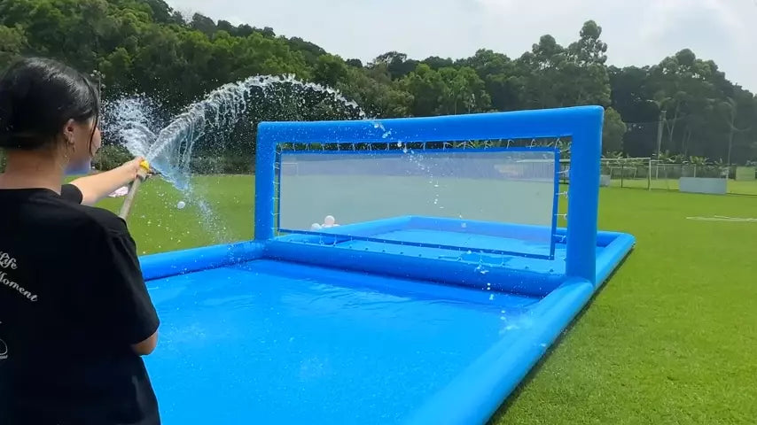 Cancha de voleibol inflable de 33 pies para juegos acuáticos al aire libre