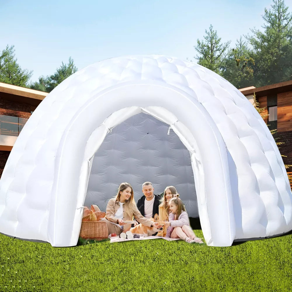Tente dôme igloo gonflable avec éclairage LED pour événements