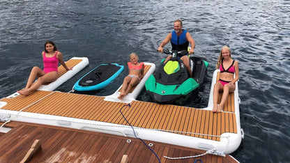 Plataforma de muelle doble inflable antideslizante con superficie de espuma EVA para moto de agua
