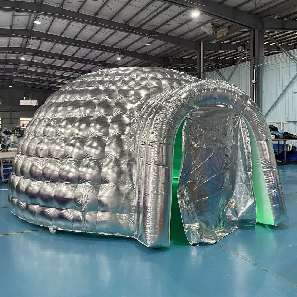 Tente dôme igloo gonflable avec lumière LED pour fête ou mariage