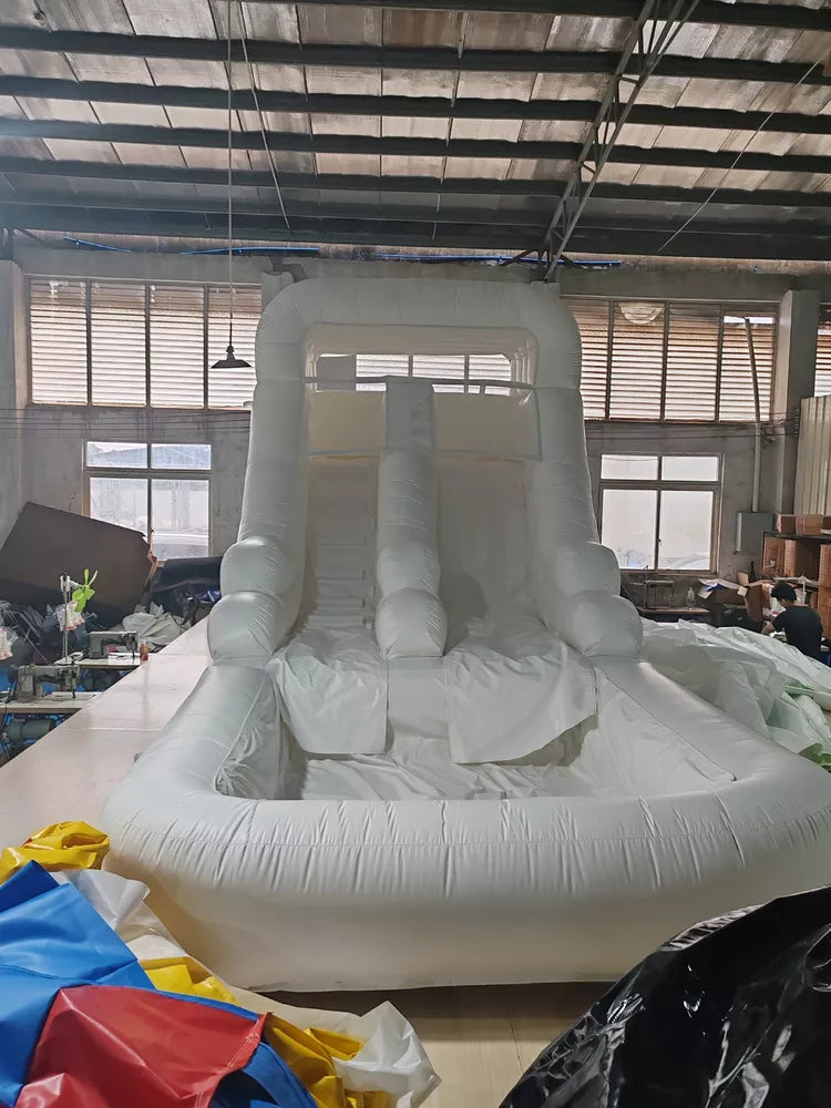 Tobogán inflable y piscina de chapoteo blanca de grado comercial de 20x10 pies para el verano