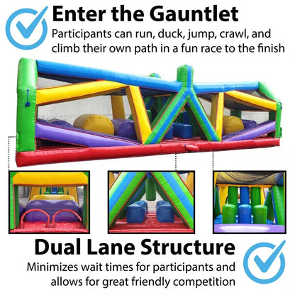 40L Curso de Obstáculos Inflable Retro Carrera Radical