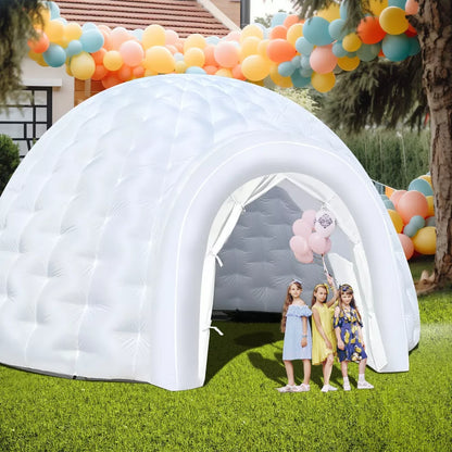 Tente dôme igloo gonflable avec éclairage LED pour événements