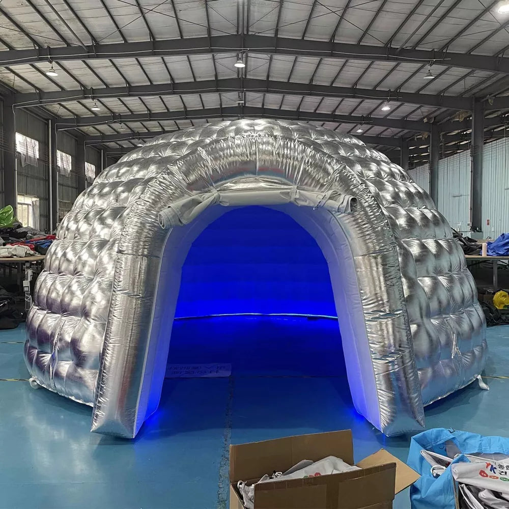 Tente dôme igloo gonflable avec lumière LED pour fête ou mariage