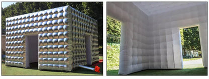 Carpa Inflable Comercial Gigante Plateada de 13x13 pies para Eventos y Fiestas
