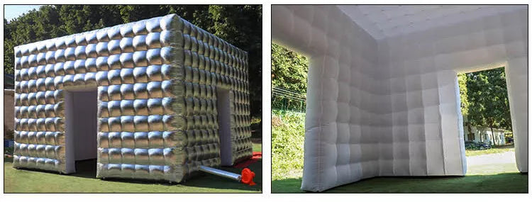 Carpa Inflable Comercial Gigante Plateada de 13x13 pies para Eventos y Fiestas