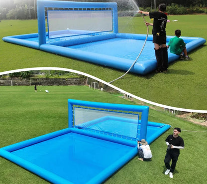 Cancha de voleibol inflable de 33 pies para juegos acuáticos al aire libre