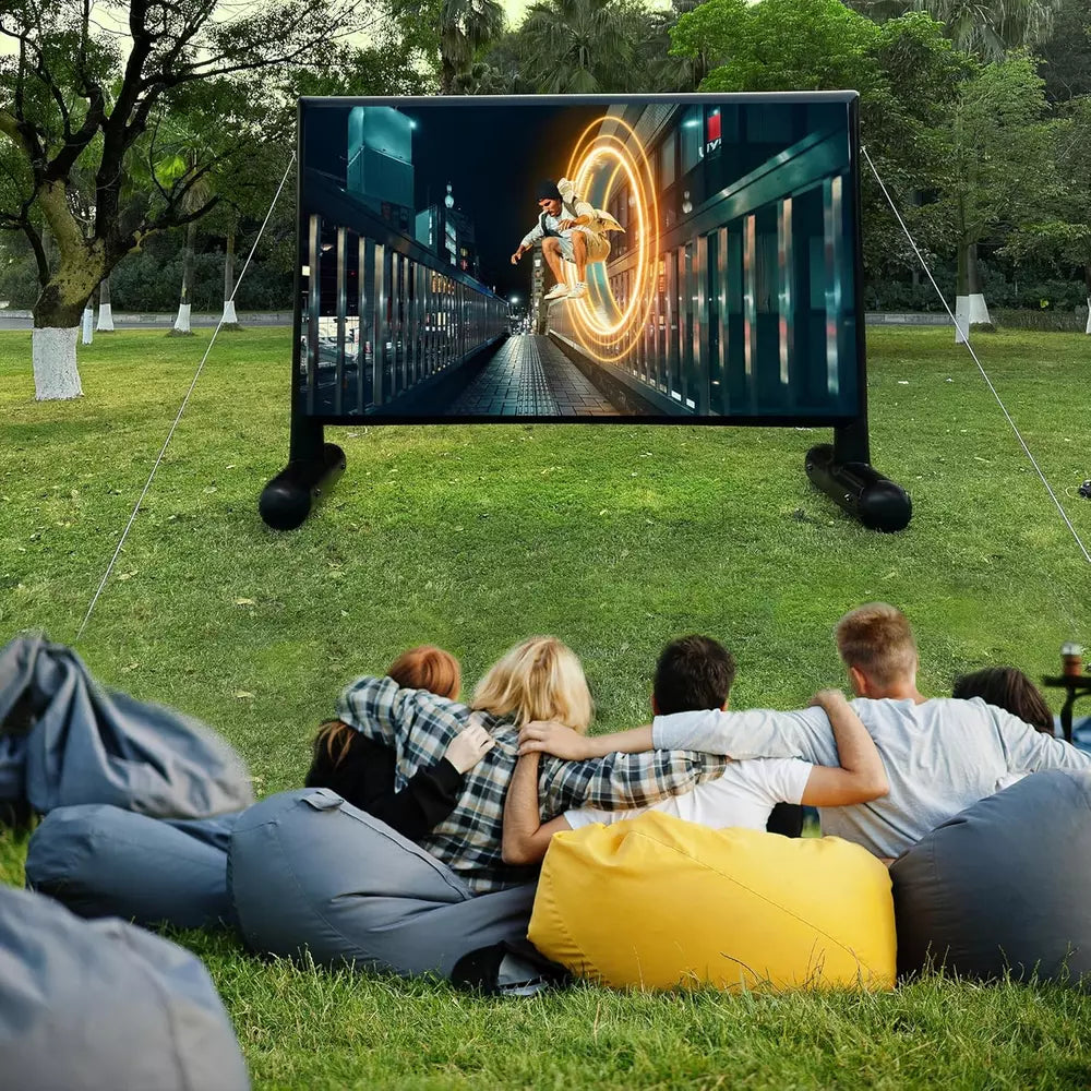 Pantalla de proyector inflable de 16 pies, diseño hermético para exteriores