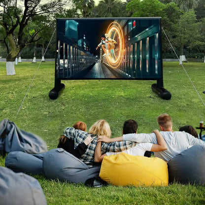 Pantalla de proyector inflable de 16 pies, diseño hermético para exteriores