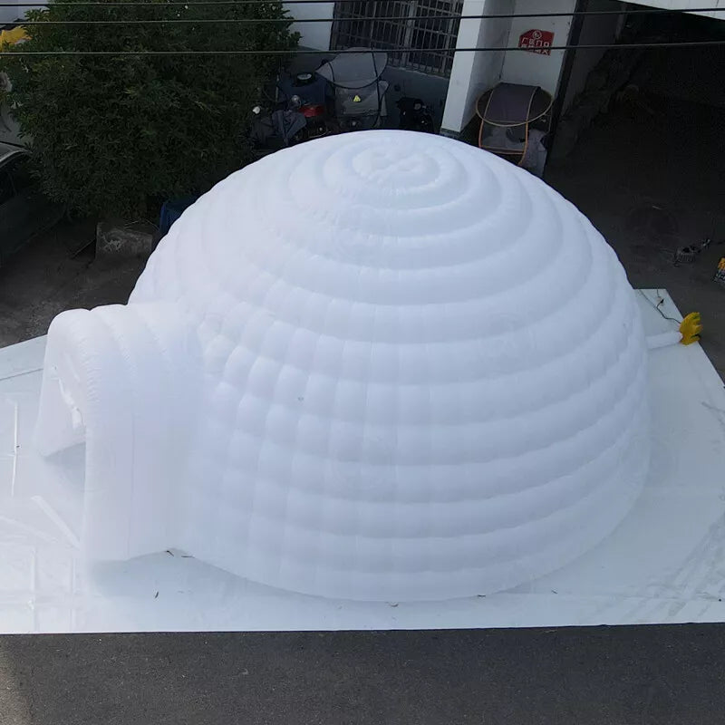 Carpa de domo inflable iglú de 20 pies con luces LED
