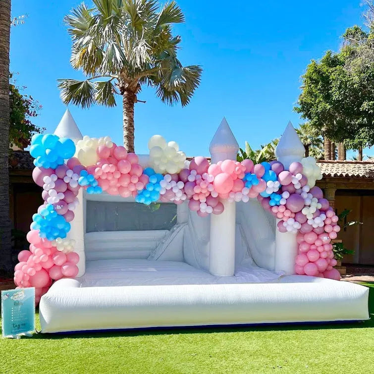 Castillo Inflable Blanco de 13 pies para Saltar al Aire Libre para Fiesta Boda