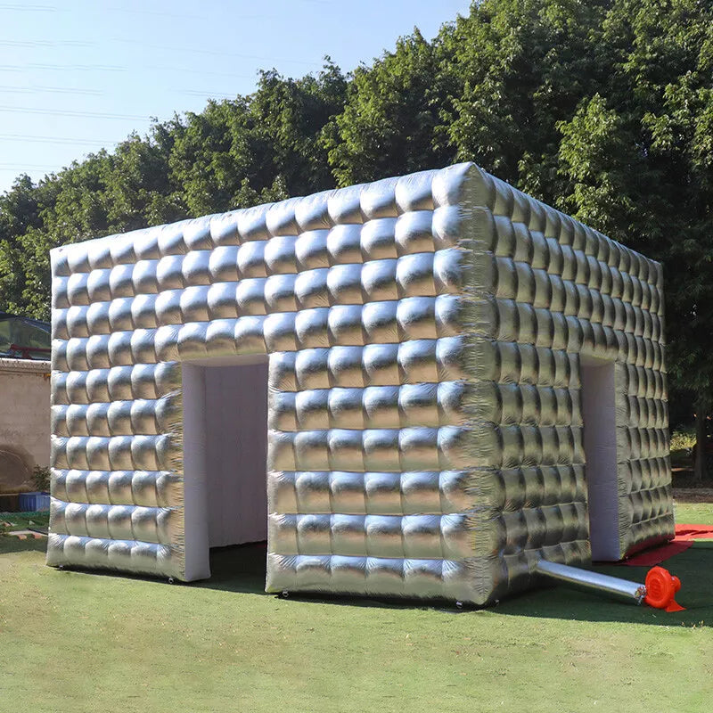Carpa Inflable Comercial Gigante Plateada de 13x13 pies para Eventos y Fiestas