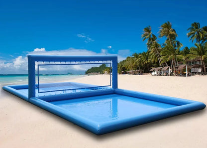 Cancha de voleibol inflable de 33 pies para juegos acuáticos al aire libre