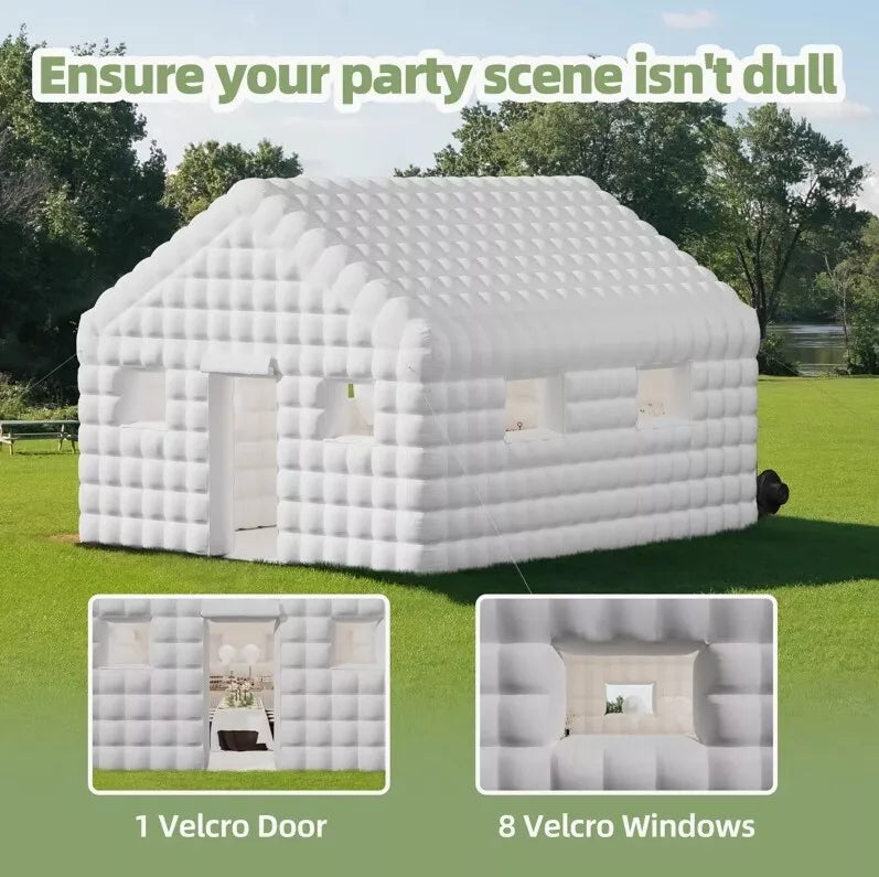 Carpa Inflable Blanca de 16x20x12 pies para Fiesta Disco al Aire Libre